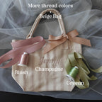 Personalised Striped Mini Tote, Country Vintage Style