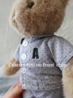 Personalised Pyjama Teddy Bear Plush, Custom Name Gift for Boy