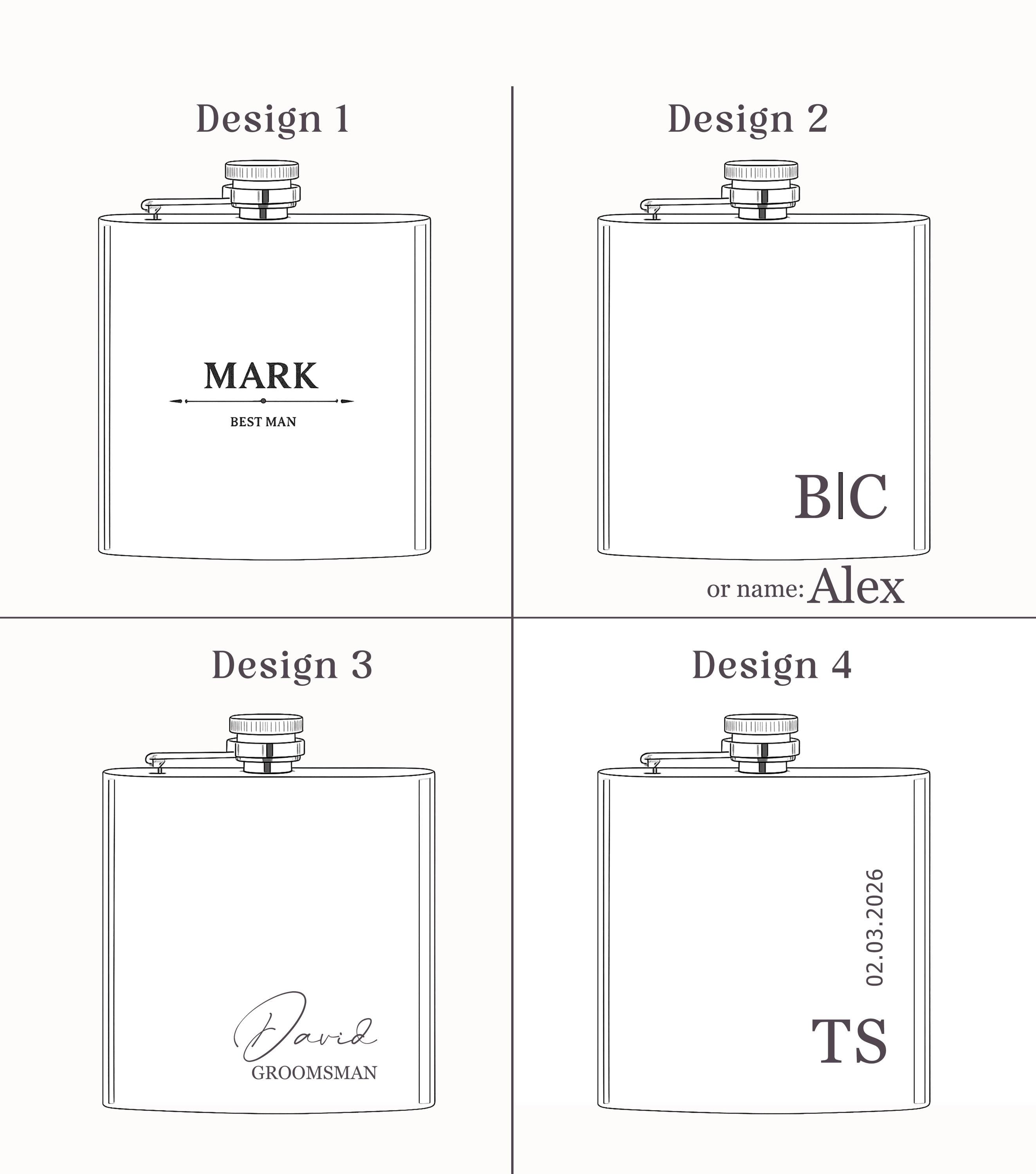 Personalised PU Leather Hip Flask