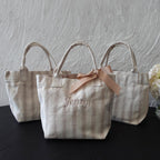 Personalised Striped Mini Tote, Country Vintage Style