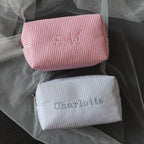 BeLettered. Personalized Striped Makeup Bag, Toiletry Bag