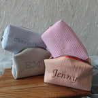 BeLettered. Personalized Striped Makeup Bag, Toiletry Bag
