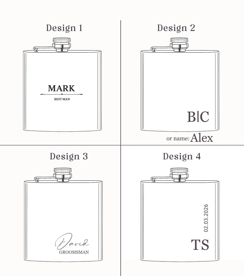 Personalised Hip Flask, 6oz, 304 Stainless Steel