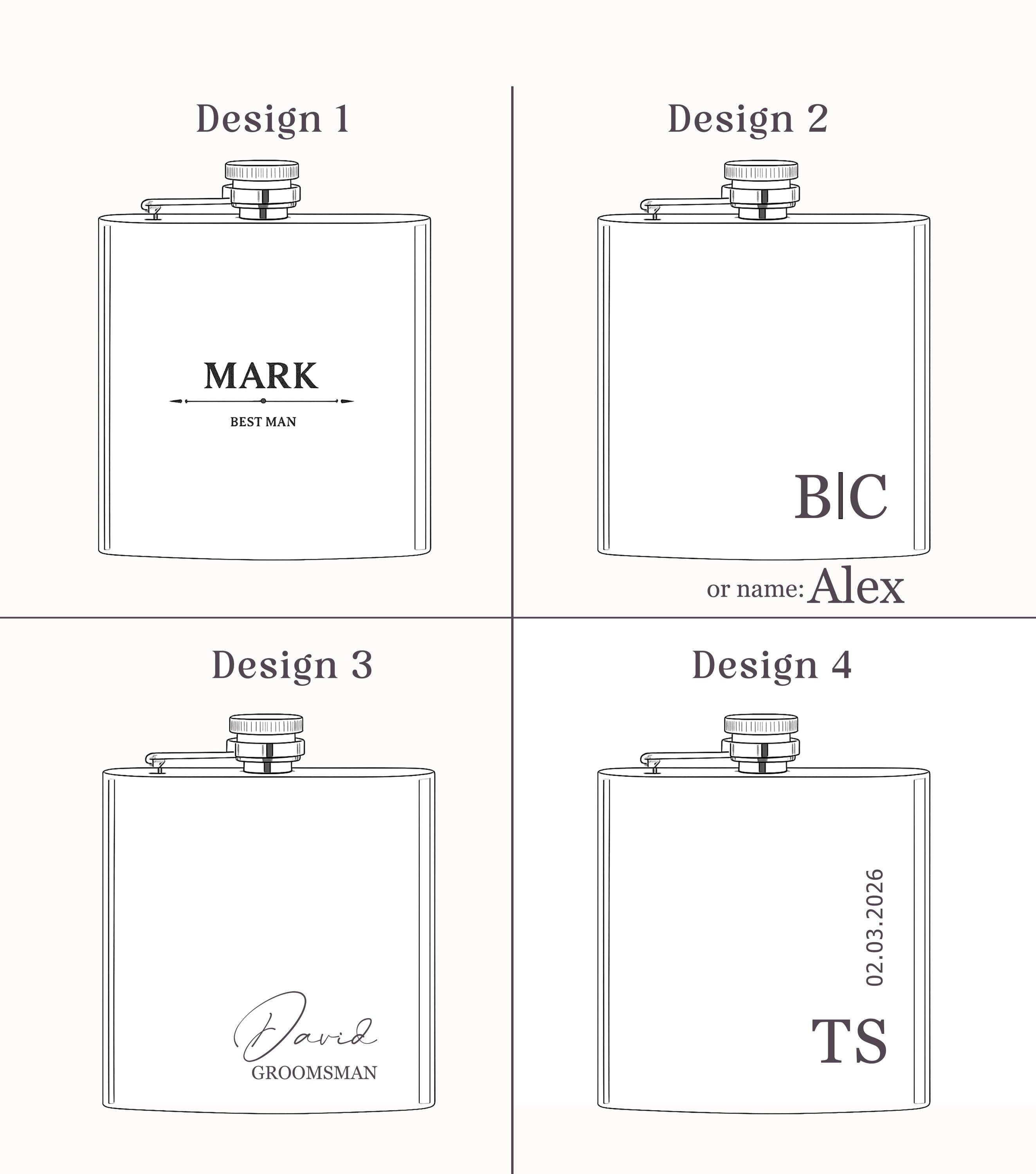 Personalised Hip Flask, 6oz, 304 Stainless Steel
