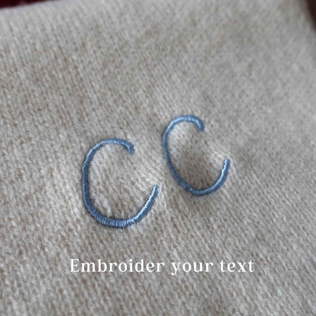 Custom Embroidered Wool Scarf with Initials or Name
