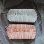 BeLettered. Personalized Striped Makeup Bag, Toiletry Bag