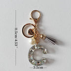 Custom Handmade Resin Letter Silver Key Chain Sets